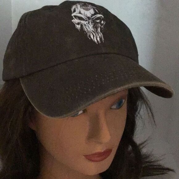 Gray Harley Davidson, skull emblem ball cap - Picture 1 of 3